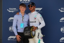 Billy Monger and Lewis Hamilton