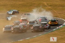 Start of Race 3, Tom Ingram (GBR) - Toyota Gazoo Racing UK with Ginsters Toyota Corolla spins in the pack