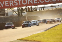 Start of Race 3, Ollie Jackson (GBR) - Motorbase Performance Ford Focus leads