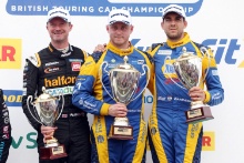 Gordon Shedden (GBR) - Halfords Racing with Cataclean Honda Civic Type R, Ash Sutton (GBR) - NAPA Racing UK Ford Focus ST and Dan Cammish (GBR) - NAPA Racing UK Ford Focus ST