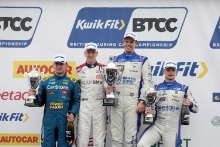 Podium, Mikey Doble - CarStore Power Maxed Racing Vauxhall Astra, Tom Chilton -  Bristol Street Motors with EXCELR8 Hyundai i30 N Fastback and Ronan Pearson -  Bristol Street Motors with EXCELR8 Hyundai i30 N Fastback