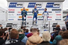 Árón Taylor-Smith - CarStore Power Maxed Racing Vauxhall Astra, Ashley Sutton - NAPA Racing UK Ford Focus ST and Tom Ingram - Bristol Street Motors with EXCELR8 Hyundai i30 N Fastback