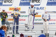 Árón Taylor-Smith - CarStore Power Maxed Racing Vauxhall Astra, Ashley Sutton - NAPA Racing UK Ford Focus ST and Tom Ingram - Bristol Street Motors with EXCELR8 Hyundai i30 N Fastback