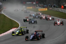 Start of the race Clement Novalak (FRA) Carlin BRDC British F3 leads