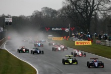 Start of the race Clement Novalak (FRA) Carlin BRDC British F3 leads