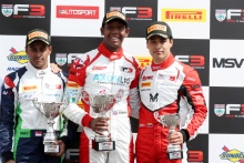 Pavan Ravishankar (SIN) Double R Racing BRDC F3, Josh Mason (GBR) Lanan Racing BRDC F3 and Manuel Maldonado (VEN) Fortec BRDC F3
