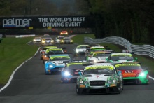 Start of Race 2 Rick Parfitt / Seb Morris Team Parker Racing Bentley Continental GT3 leads