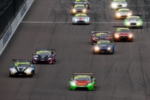 GT3 Race start, Jon Minshaw / Phil Keen Barwell Motorsport Lamborghini Huracan GT3 leads