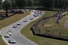 Race start Flick Haigh / Jonny Adam Optimum Motorsport Aston Martin Vantage V12 Vantage GT3 leads