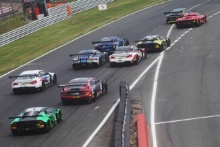 Race Start, Oliver Wilkinson / Bradley Ellis Optimum Motorsport Aston Martin V8 Vantage GT3 leads