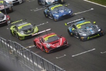 Race Start, Oliver Wilkinson / Bradley Ellis Optimum Motorsport Aston Martin V8 Vantage GT3 leads