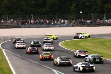 Race start behind the safety car