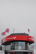 Flags fly at half mast at Brands Hatch to remember Queen Elizabeth the 2nd