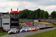 Race Start Andrew Howard / Jonny Adam Beechdean AMR Aston Martin Vantage GT3 leads