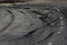 Tyre marks on the road
