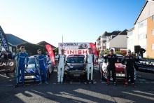 Junior Podium (l-r) Eamonn Kelly / Conor Mohan - Ford Fiesta Rally 4, Ola Nore Jr / Jack Morton - Ford Fiesta Rally4, Kyle White / Sean Topping - Peugeot 208 Rally 4