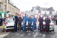 Junior Podium (l-r) Johnnie Mulholland / Eoin Treacy - Ford Fiesta Rally 4, Eamonn Kelly / Conor Mohan - Ford Fiesta Rally 4, Kyle White / Sean Topping - Peugeot 208 Rally 4