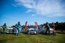 BRC Junior Podium (l-r) Ioan Lloyd / Sion Williams - Peugeot 208 R4, Eamonn Kelly / Conor Mohan - Ford Fiesta Rally 4, Johnnie Mulholland / Eoin Treacy - Ford Fiesta Rally 4