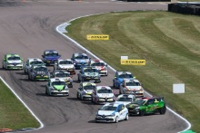 Mike Bushell (GBR) Team Pyro Renault Clio Cup leads at the start of race 2 with Ant Whorton-Eales (GBR) JamSport with AWE Motorsport Renault Clio Cup