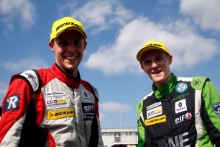Mike Bushell (GBR) Team Pyro Renault Clio Cup and Ant Whorton-Eales (GBR) JamSport with AWE Motorsport Renault Clio Cup