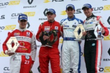 Podium, Nathan Harrison (GBR) JamSport Racing Renault Clio Cup, Lee Pattison (GBR) WDE Motorsport Renault Clio Cup, Mike Bushell (GBR) Team Pyro Renault Clio Cup and Max Coates (GBR) Ciceley Motorsport Renault Clio Cup