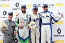 Podium, James Dorlin (GBR) Westbourne Motorsport Renault Clio Cup, Daniel Rowbottom (GBR) DRM Renault Clio Cup, Paul Rivett (GBR) WDE Motorsport Renault Clio Cup and Mike Bushell (GBR) Team Pyro Renault Clio Cup
