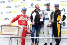 Podium, Nathan Harrison (GBR)  Renault Clio Cup, Mike Bushell (GBR) Team Pyro Renault Clio Cup and Paul Rivett (GBR) WDE Motorsport Renault Clio Cup