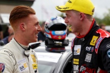 Ash Hand (GBR) Team Pyro Renault Clio Cup and Ashley Sutton (GBR) Team BMR Restart with Pyro Renault Clio Cup
