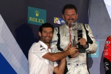 Podium (l-r) Mark Webber (AUS) and Rob Frijns (NLD) Frijns Structural Steel ME Porsche GT3 Cup
