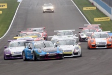 Strat of the race. Michael Meadows (GBR) Redline Racing Porsche Carrera Cup spins