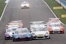 Strat of the race. Michael Meadows (GBR) Redline Racing Porsche Carrera Cup spins