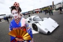 Silverstone Classic 28-30 July 2017 At the Home of British Motorsport GeneralA Geisha girl with the Sauber Mercedes C292Free for editorial use only Photo credit – JEP