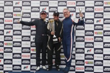 Silverstone Festival, Silverstone 2023
25th-27th August 2023
Free for editorial use only 
Podium (l-r) 29 Nick Fennell GB Lotus 25, 59 Charlie Martin GB Cooper T53, 76 Tim Child GB Brabham BT3/4
