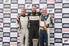 Silverstone Festival, Silverstone 2023
25th-27th August 2023
Free for editorial use only 
Podium (l-r) 2 Dan Eagling - Royale RP17, 25 Michael Lyons - Ibec 308LM, 70 Ross Hyett - Lola T70 Mk3B