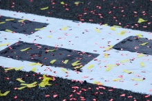 Confetti on the start / finish line