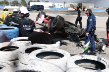 The crashed car of #7 Toyoya Gazoo Racing Toyota GR0110 – Hybrid Hypercar of Mike Conway, Kamui Kobayashi, Jose Maria Lopez