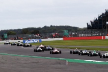Start of Race 1, Louis Foster (GBR) Double R Racing British F4 leads