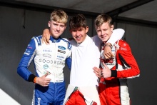 James Hedley (GBR) Fortec F4, Oliver Gray (GBR) Fortec F4 and Joel Granfors (SWE) Fortec F4