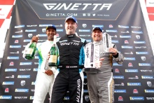 Podium Ravi Ramyead - W2R Ginetta G56 Marc Warren - Raceway Motorsport Ginetta G56 Richard Sykes - W2R Ginetta G56