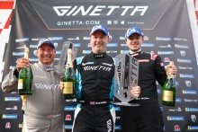Podium Richard Sykes - W2R Ginetta G56 Marc Warren - Raceway Motorsport Ginetta G56 McKenzie Walker - Assetto Motorsport Ginetta G56