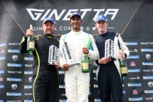 Podium Race 2 Jon Kearney - W2R Ginetta G56 Ravi Ramyead - W2R Ginetta G56 Marc Warren - Raceway Motorsport Ginetta G56