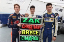 Zak O'Sullivan (GBR) - Carlin BRDC GB3, Bryce Aron (USA) - Carlin BRDC GB3 and Christian Mansell (AUS) - Carlin BRDC GB3
