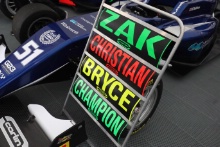Zak O'Sullivan (GBR) - Carlin BRDC GB3, Bryce Aron (USA) - Carlin BRDC GB3 and Christian Mansell (AUS) - Carlin BRDC GB3