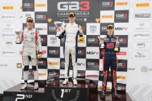 Reece Ushijima (USA) - Hitech GP BRDC GB3, Zak O'Sullivan (GBR) - Carlin BRDC GB3 and Christian Mansell (AUS) - Carlin BRDC GB3