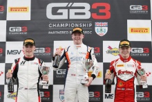 GB3 Snetterton Race 1 Podium Luke Browning - Hitech GP GB3 Callum Voisin - Carlin GB3 Joel Granfors - Fortec Motorsport GB3
