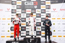 Podium Edward Pearson - Fortec Motorsports GB3 Gerrard Xie - Hillspeed GB3 Patrick Heuzenroeder - Elite Motorsport GB3