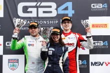 Race 3 Podium (l-r) Max Marzorati (GBR) - Hillspeed GB4, Megan Gilkes (CAN) - Hillspeed GB4, Elias Adestam (SWE) - Fortec Motorsport GB4