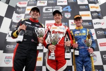 Race 2 Podium (l-r) Max Marzorati - Hillspeed GB4 , Nikolas Taylor - Fortec Motorsport GB4, Jarrod Waberski - Kevin Mills Racing GB4