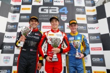 Race 3 Podium (l-r) Max Marzorati - Hillspeed GB4, Nikolas Taylor - Fortec Motorsport GB4, Jarrod Waberski - Kevin Mills Racing GB4