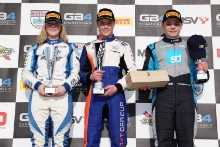 #66 Chloe Grant - KMR Sport, #16 Linus Granfors – Fortec Motorsport, #68 Harry Burgoyne – KMR Sport